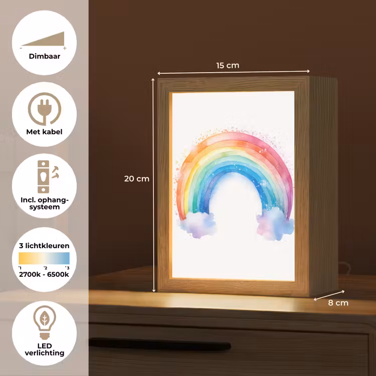 Nachtlampje - Regenboog - Kinderen - Meisje — 2