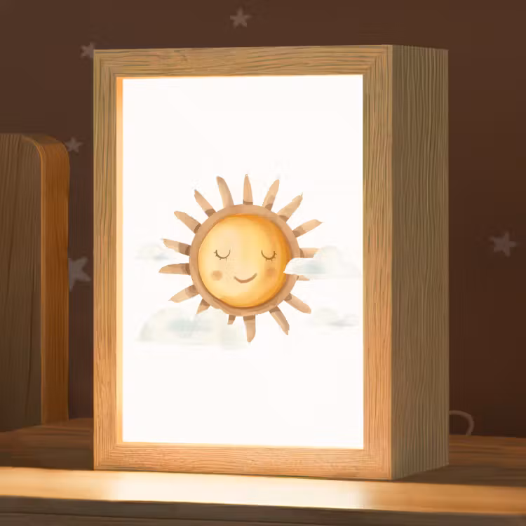 Nachtlampje - Zon - Wolken - Pastel kleuren — 1