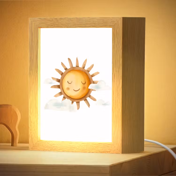 Nachtlampje - Zon - Wolken - Pastel kleuren — 4