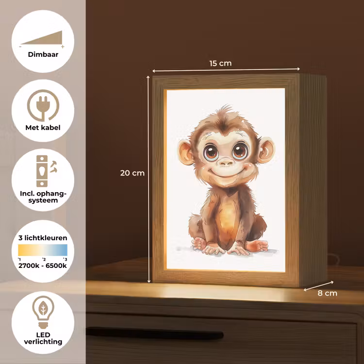 Nachtlampje - Aap - Baby - Jungle dieren — 2