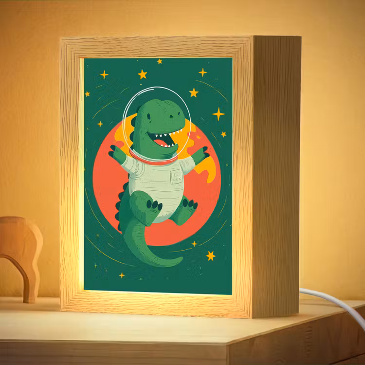 Nachtlampje - Dino - Groen - Planeet — 4