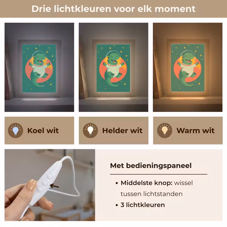 Nachtlampje - Dino - Groen - Planeet — 5
