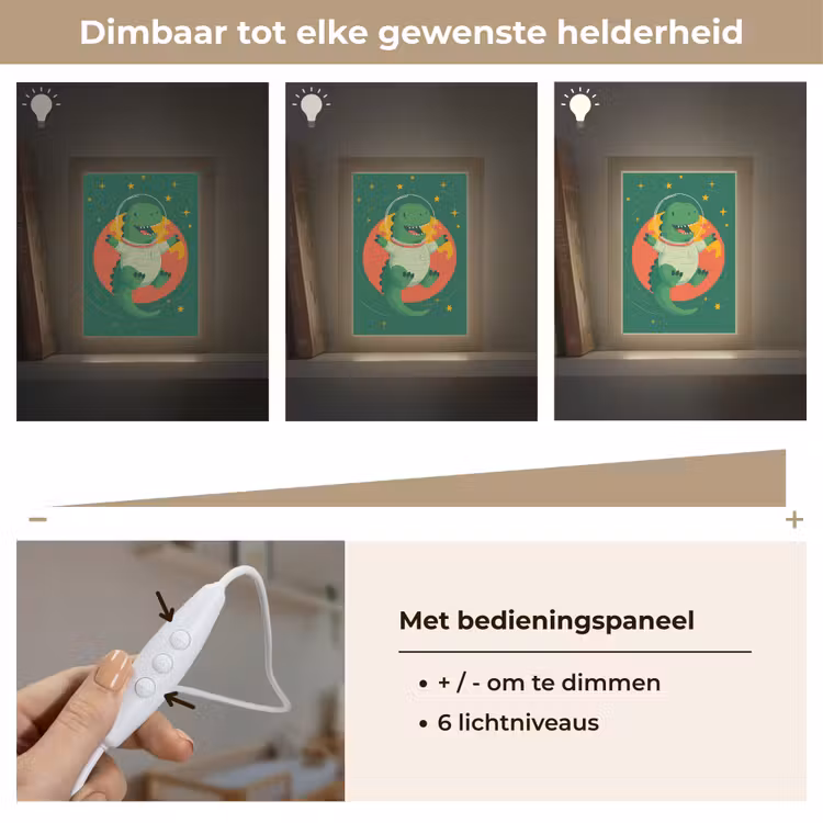 Nachtlampje - Dino - Groen - Planeet — 6