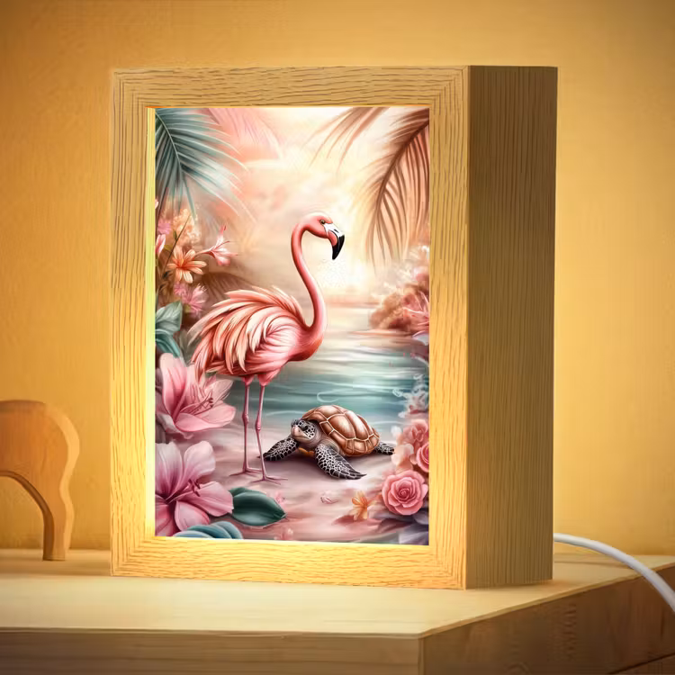 Nachtlampje - Flamingo - Schildpad - Roze — 4