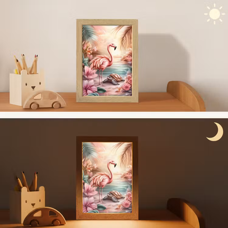 Nachtlampje - Flamingo - Schildpad - Roze — 7