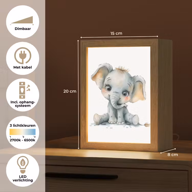 Nachtlampje - Olifant - Baby dier — 2