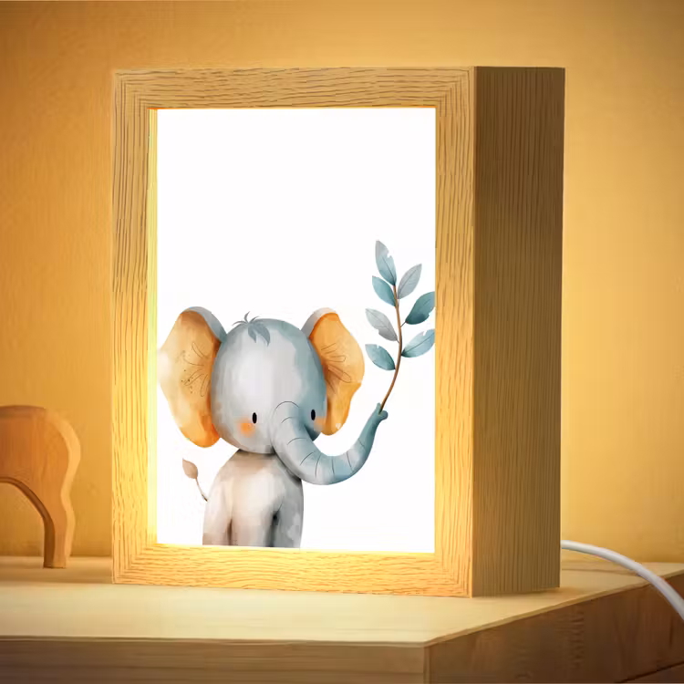 Nachtlampje - Olifant - Dier - Pastel kleuren — 4