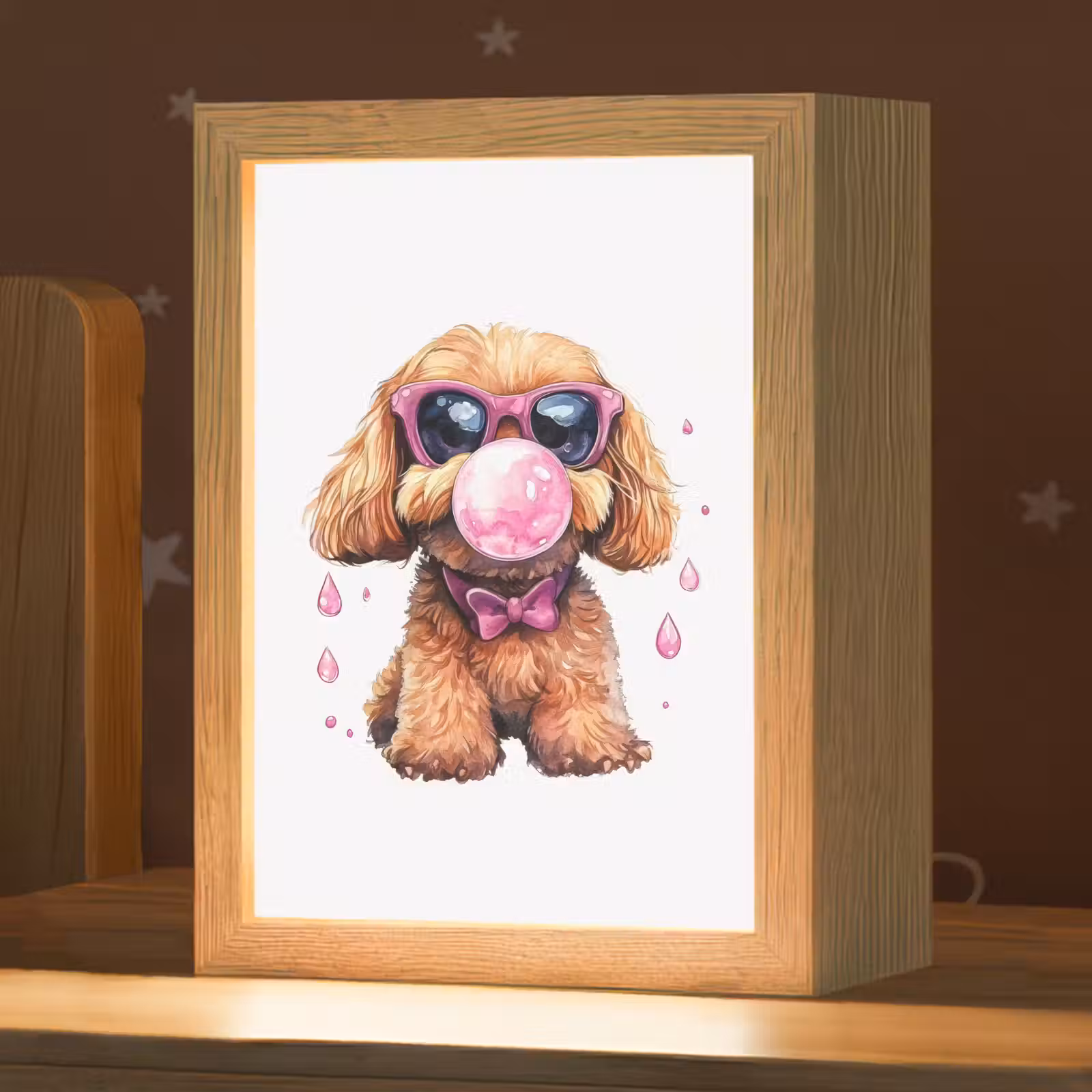 Nachtlampje - Hond - Roze - Kauwgom — 1