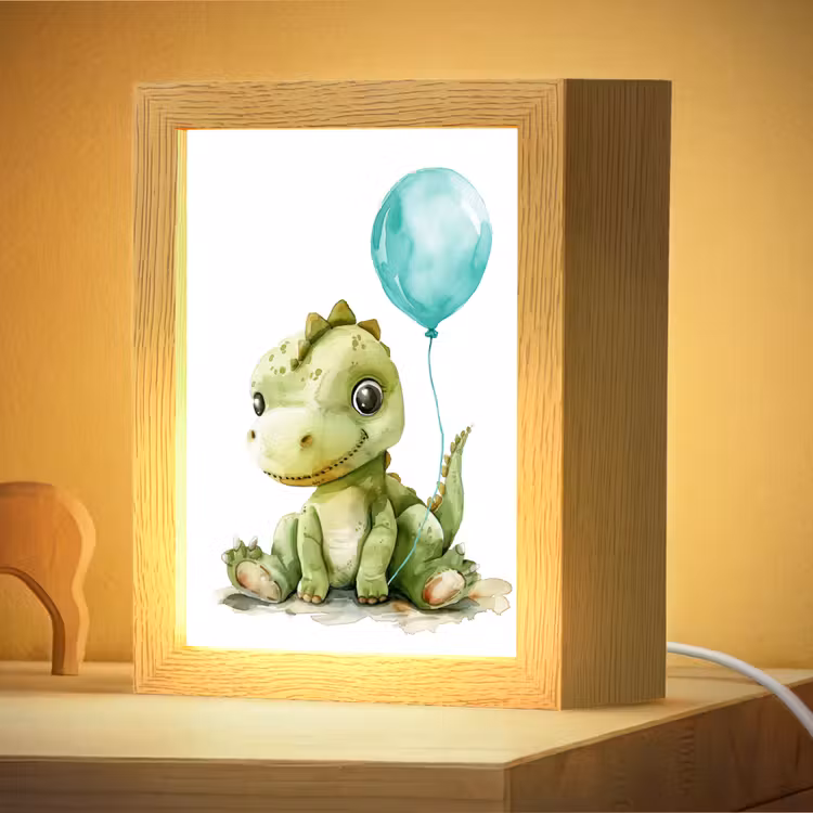 Nachtlampje - Draak - Baby dier - Blauwe ballon — 4
