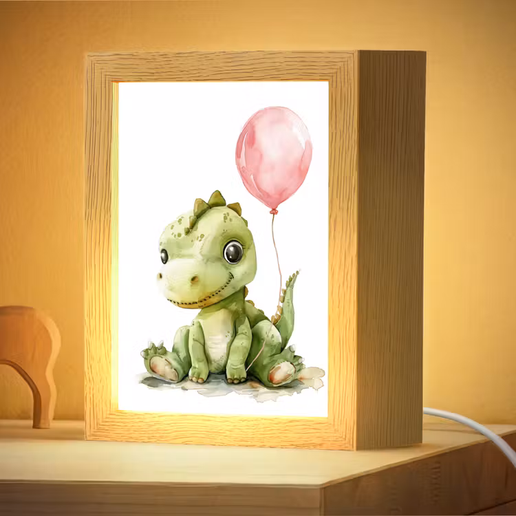 Nachtlampje - Draak - Baby dier - Roze ballon — 4
