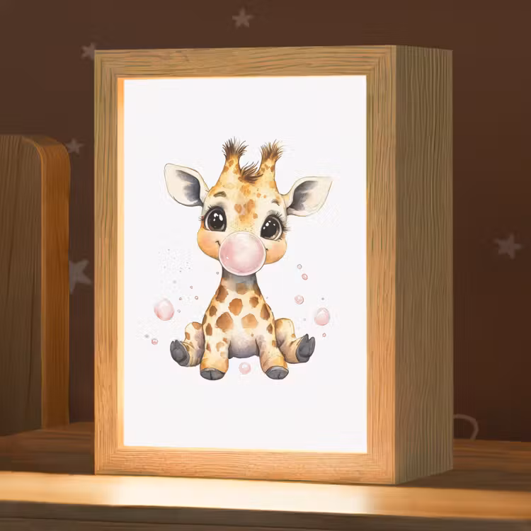 Nachtlampje - Giraffe - Roze - Kauwgom — 1
