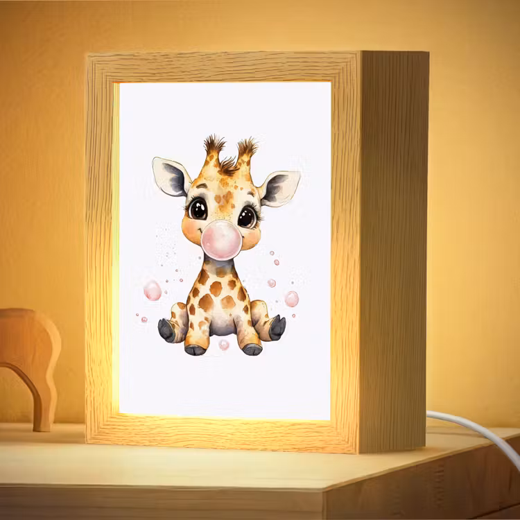 Nachtlampje - Giraffe - Roze - Kauwgom — 4