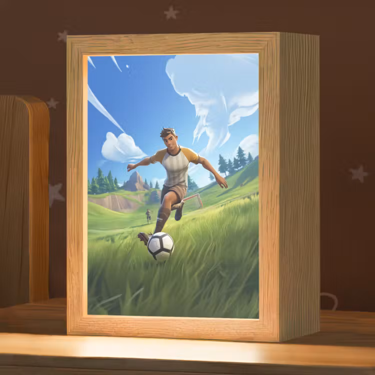 Nachtlampje - Illustratie - Voetbal - Game - Grasveld — 1