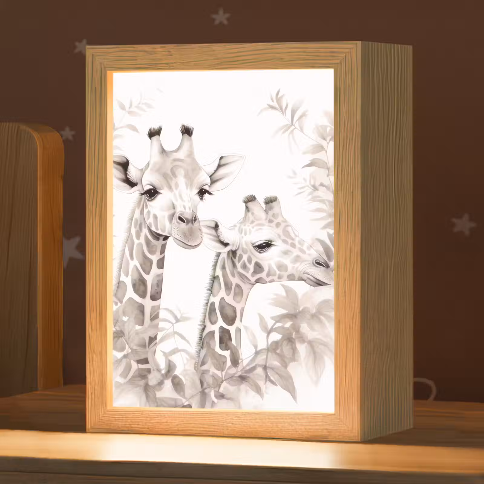 Nachtlampje - Giraffe - Bladeren - Bruin - Jungle - Kind — 1
