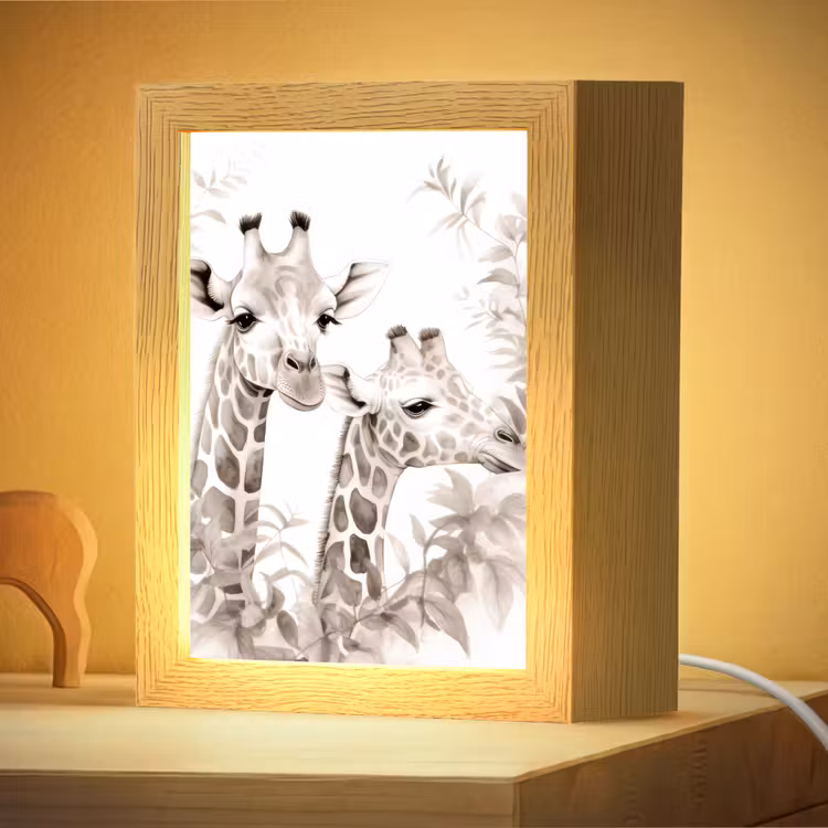 Nachtlampje - Giraffe - Bladeren - Bruin - Jungle - Kind — 4