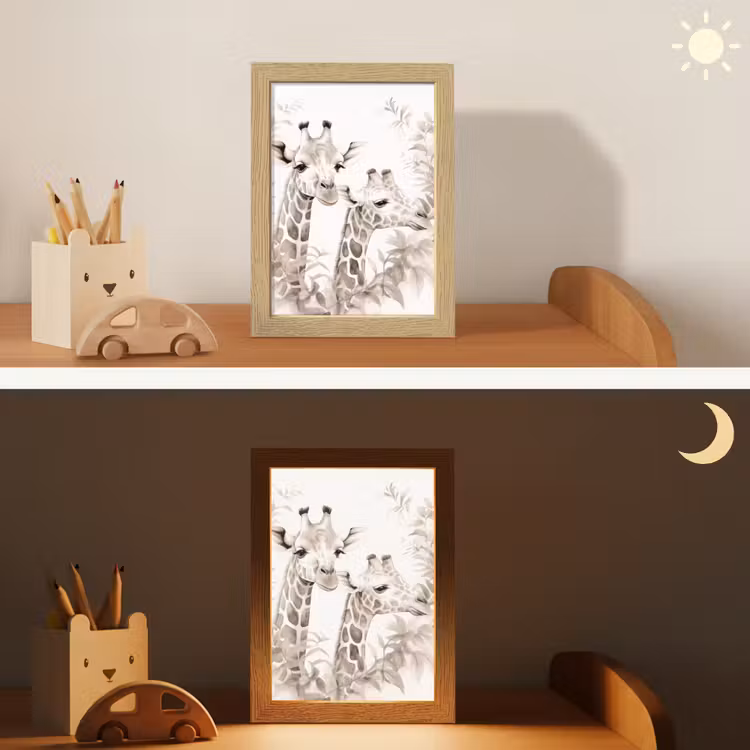Nachtlampje - Giraffe - Bladeren - Bruin - Jungle - Kind — 7