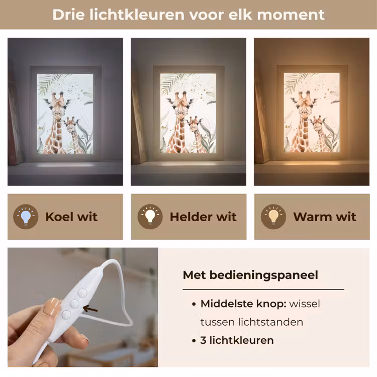 Nachtlampje - Giraffe - Bladeren - Kinderen - Dieren - Jungle — 5