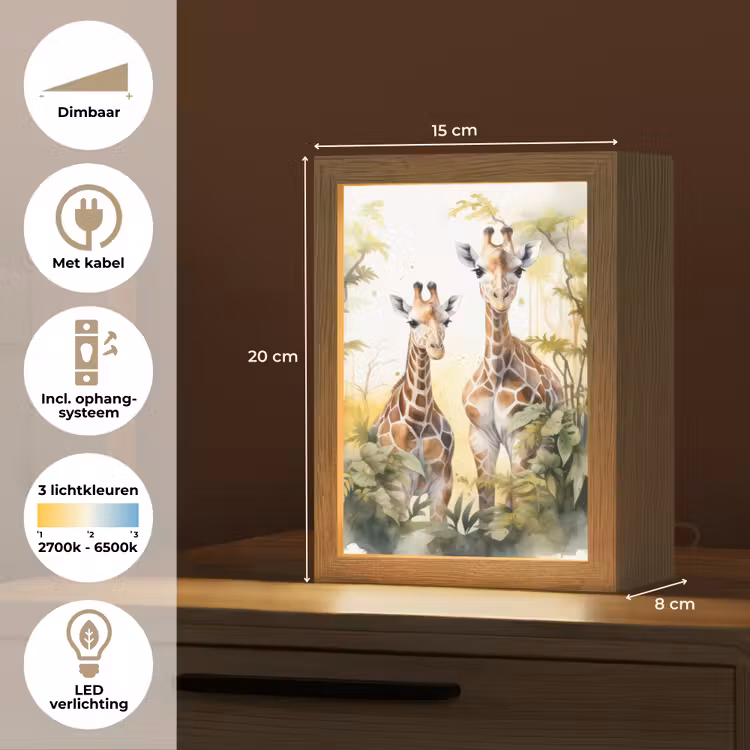 Nachtlampje - Giraffe - Wilde dieren - Natuur - Kinderen — 2