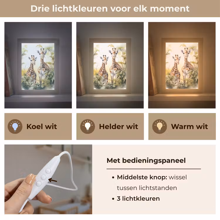 Nachtlampje - Giraffe - Wilde dieren - Natuur - Kinderen — 5