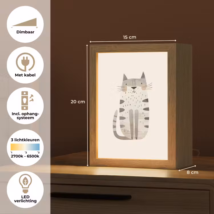 Nachtlampje - Kat - Dieren - Beige — 2