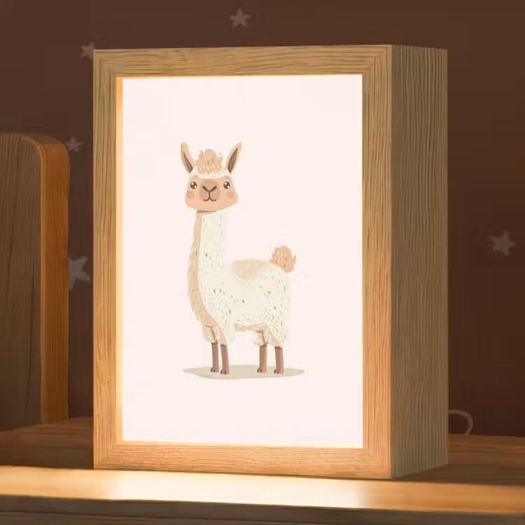 Nachtlampje - Lama - Dieren - Boerderij - Pastel — 1