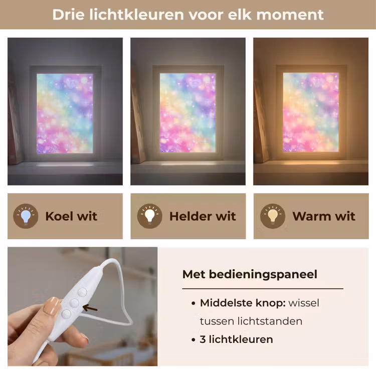 Nachtlampje - Licht - Regenboog - Hartjes — 5