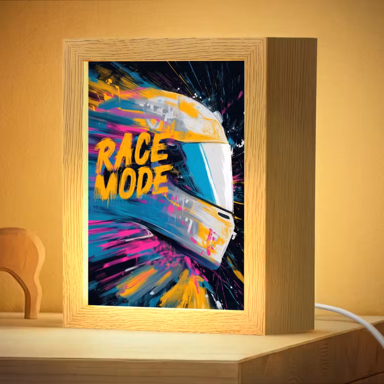 Nachtlampje - Racehelm - Abstract - Verf - Kleurrijk — 4