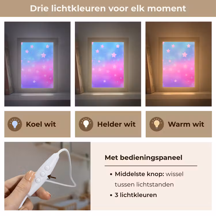 Nachtlampje - Sterren - Roze - Blauw — 5