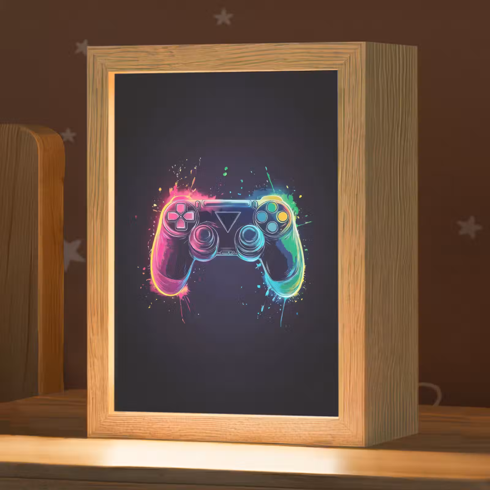 Nachtlampje - Grafisch - Controller - Neon - Verfspatten — 1