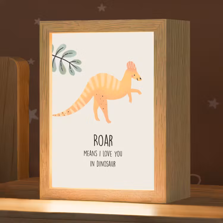 Nachtlampje - Dino - Quote - Dinosaurus - Beige — 1