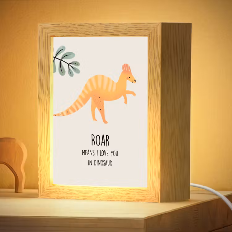 Nachtlampje - Dino - Quote - Dinosaurus - Beige — 4