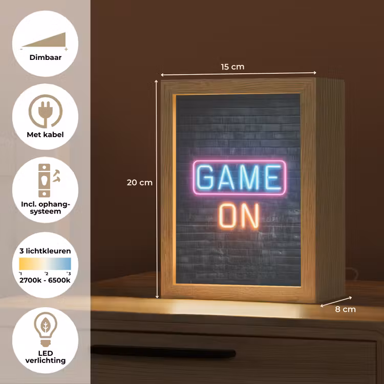 Nachtlampje - Game on - Neon - Muur — 2