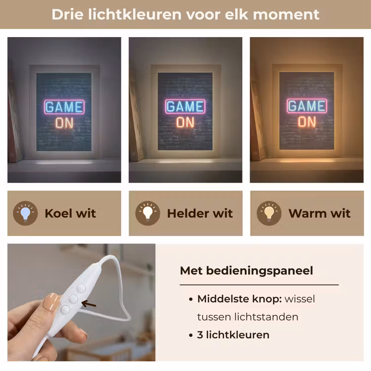 Nachtlampje - Game on - Neon - Muur — 5