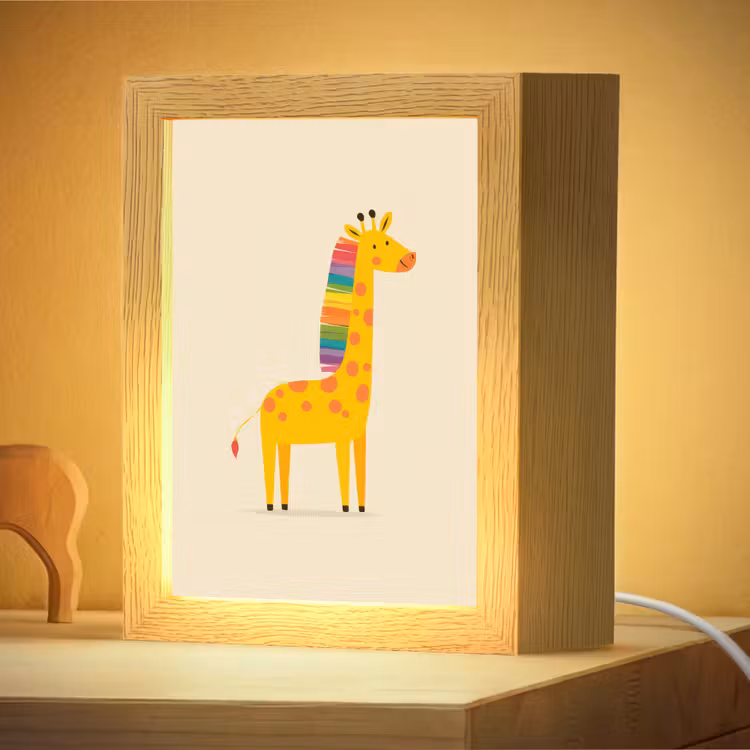 Nachtlampje - Giraffe - Regenboogmanen - Beige — 4