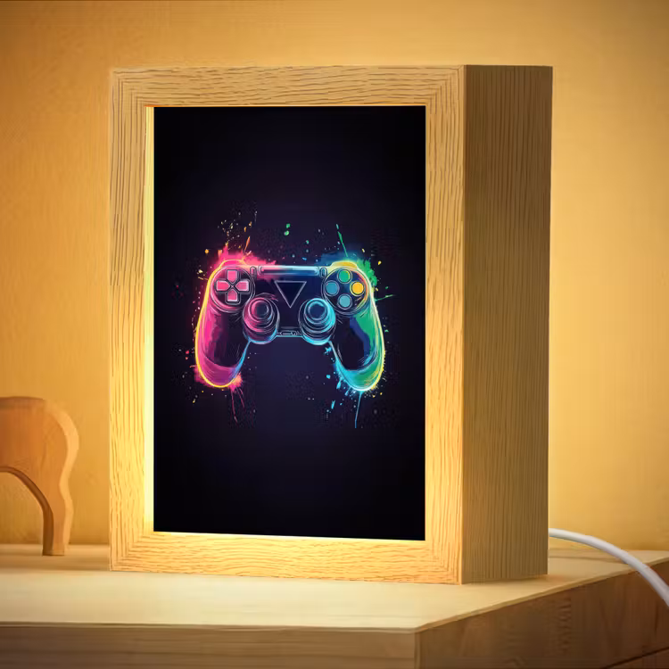 Nachtlampje - Grafisch - Controller - Neon - Verfspatten — 4