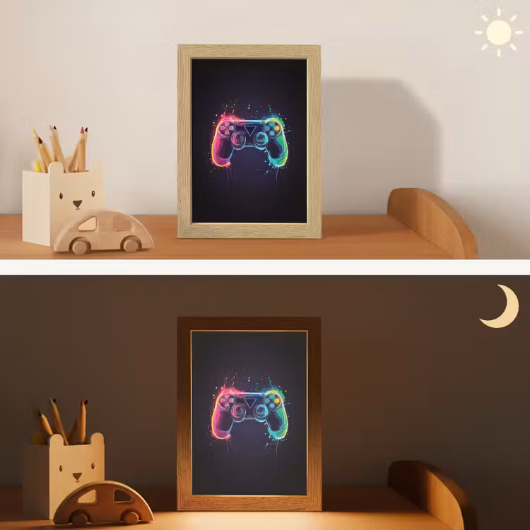 Nachtlampje - Grafisch - Controller - Neon - Verfspatten — 7