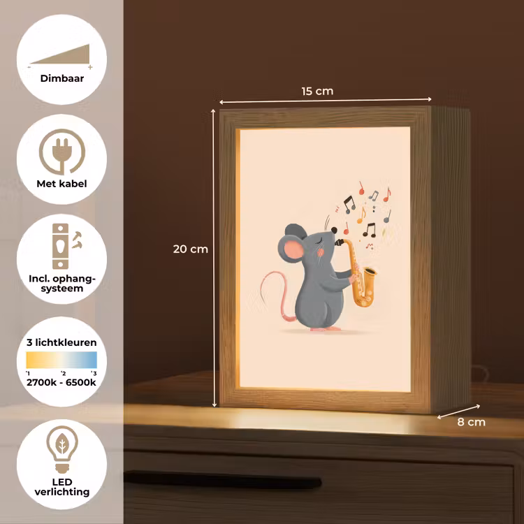 Nachtlampje - Muis - Saxofoon - Muzieknoten — 2