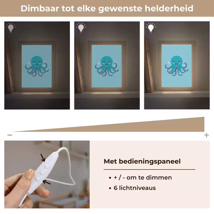 Nachtlampje - Octopus - Blauw - Gezicht — 6