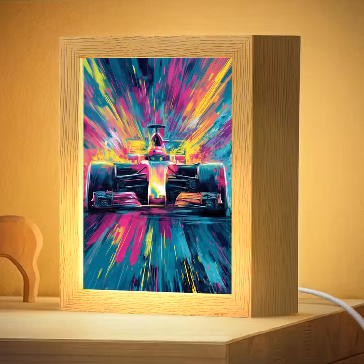 Nachtlampje - Raceauto - Abstract - Strepen - Blauw — 4