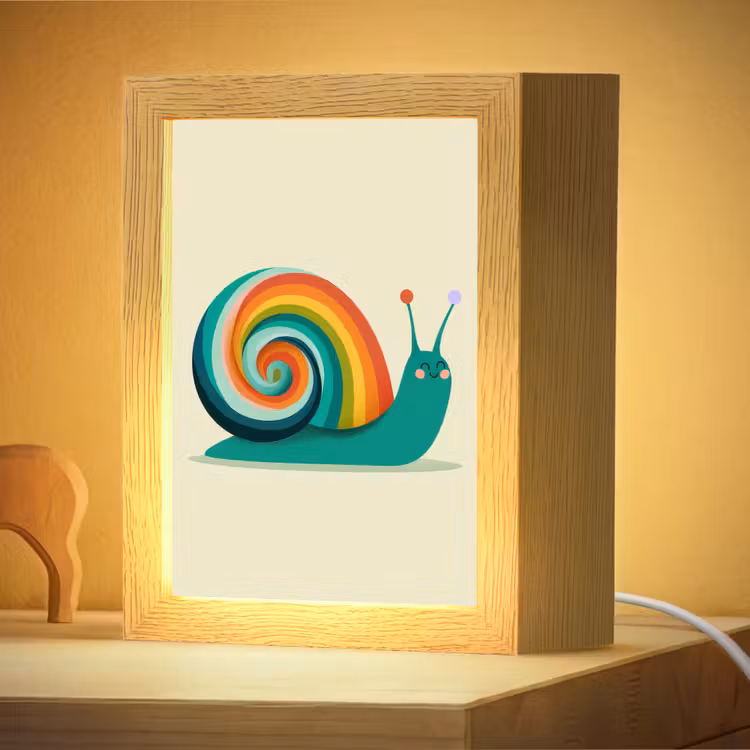 Nachtlampje - Slak - Regenboogschild - Groen — 4