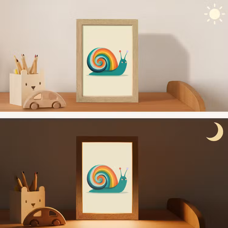 Nachtlampje - Slak - Regenboogschild - Groen — 7