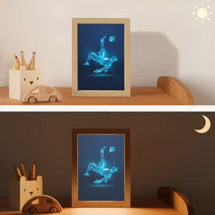 Nachtlampje - Voetballer - Blauw - Neon — 7