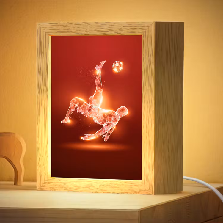 Nachtlampje - Voetballer - Omhaal - Rood - Neon — 4
