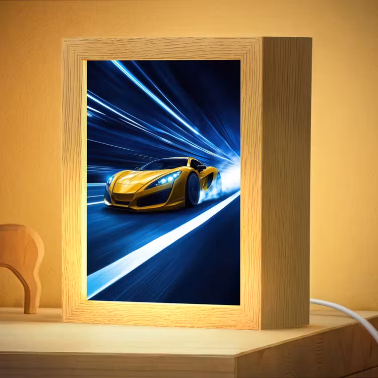 Nachtlampje - Auto - Geel - Race - Blauw — 4