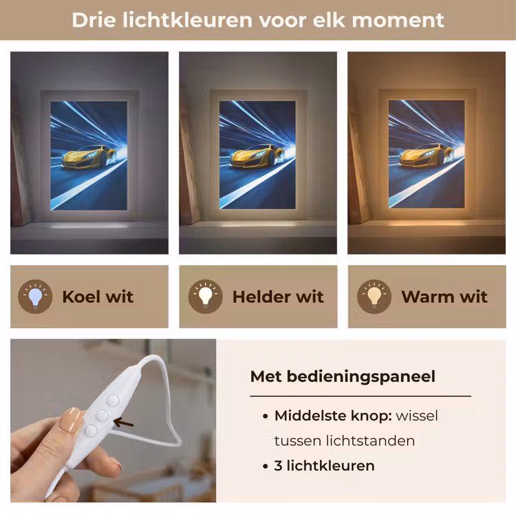 Nachtlampje - Auto - Geel - Race - Blauw — 5