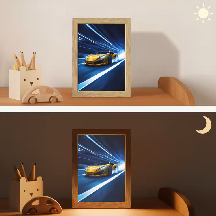 Nachtlampje - Auto - Geel - Race - Blauw — 7