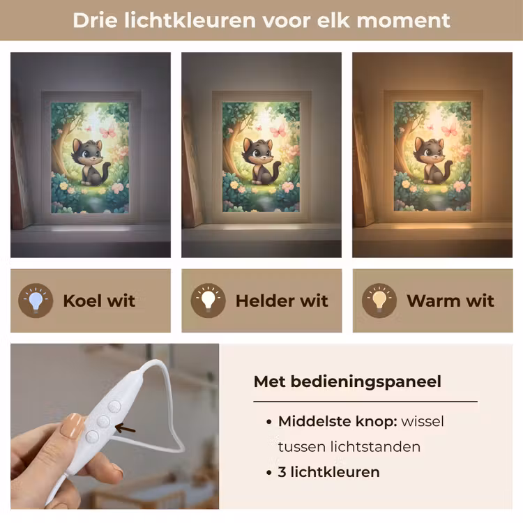 Nachtlampje - Kat - Zwart - Bos - Vlinders — 5