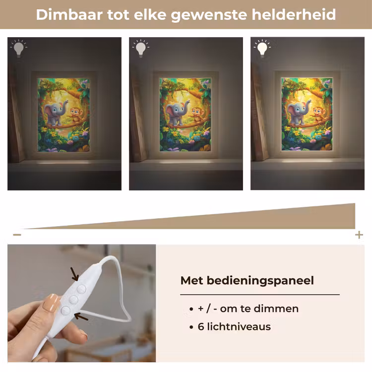 Nachtlampje - Olifant - Appje - Jungle - Kleurrijk — 6