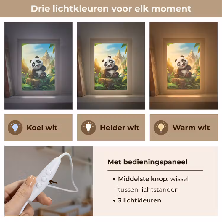 Nachtlampje - Panda - Wilde dieren - Jungle - Jongens - Kinderen — 5