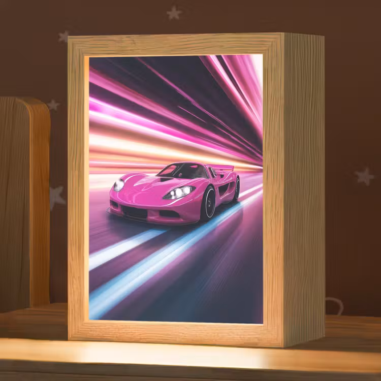 Nachtlampje - Raceauto - Roze - Neon — 1